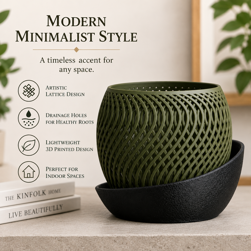 Modern minimalist lattice planter style