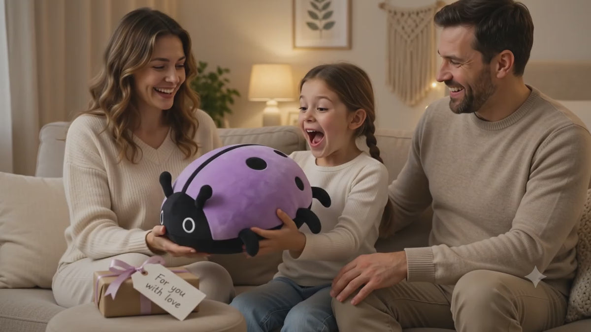 Ladybug Plush Pillow – Soft Stuffed Animal Cushion, Kids Room Decor