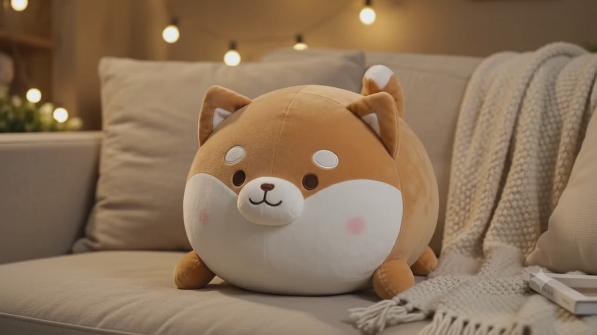 Shiba Inu Plush Pillow, Dog Cushion, Soft Stuffed Animal Gift, Kawaii Room Decor