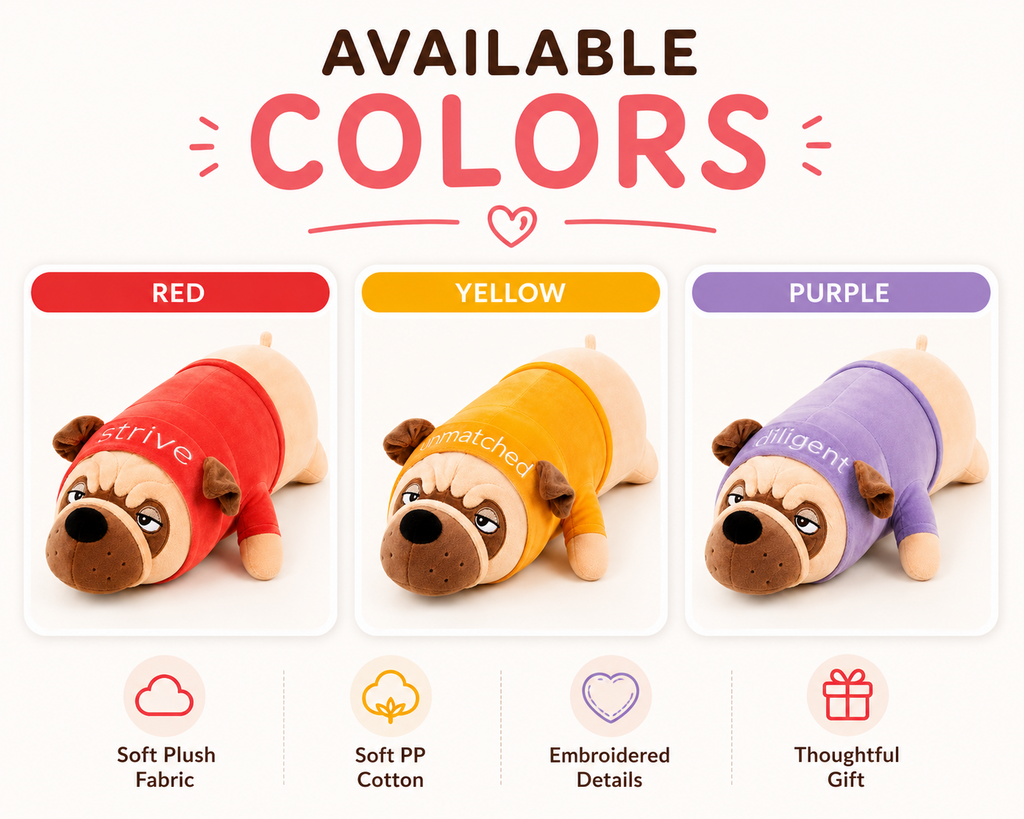 Pug plush pillow available colors