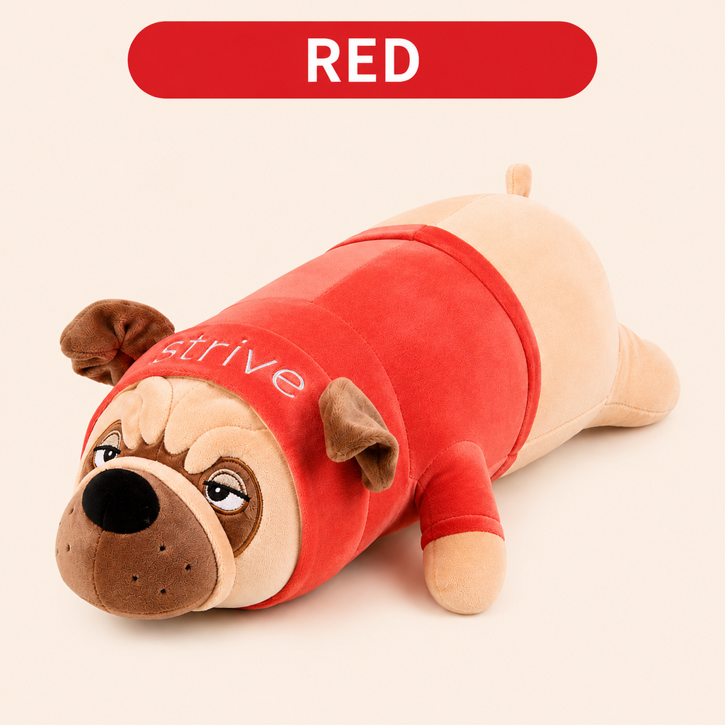 Red pug plush pillow