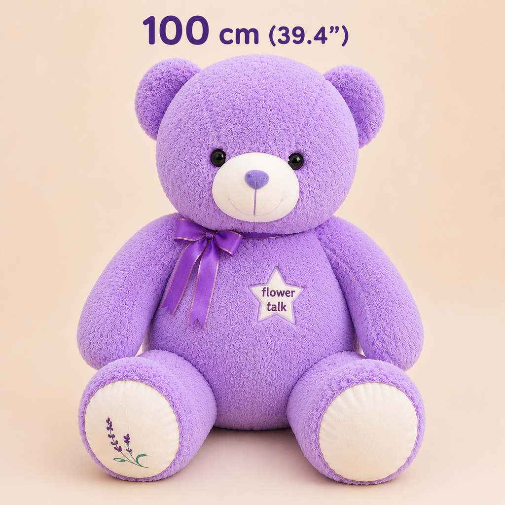 Purple teddy bear 100 cm