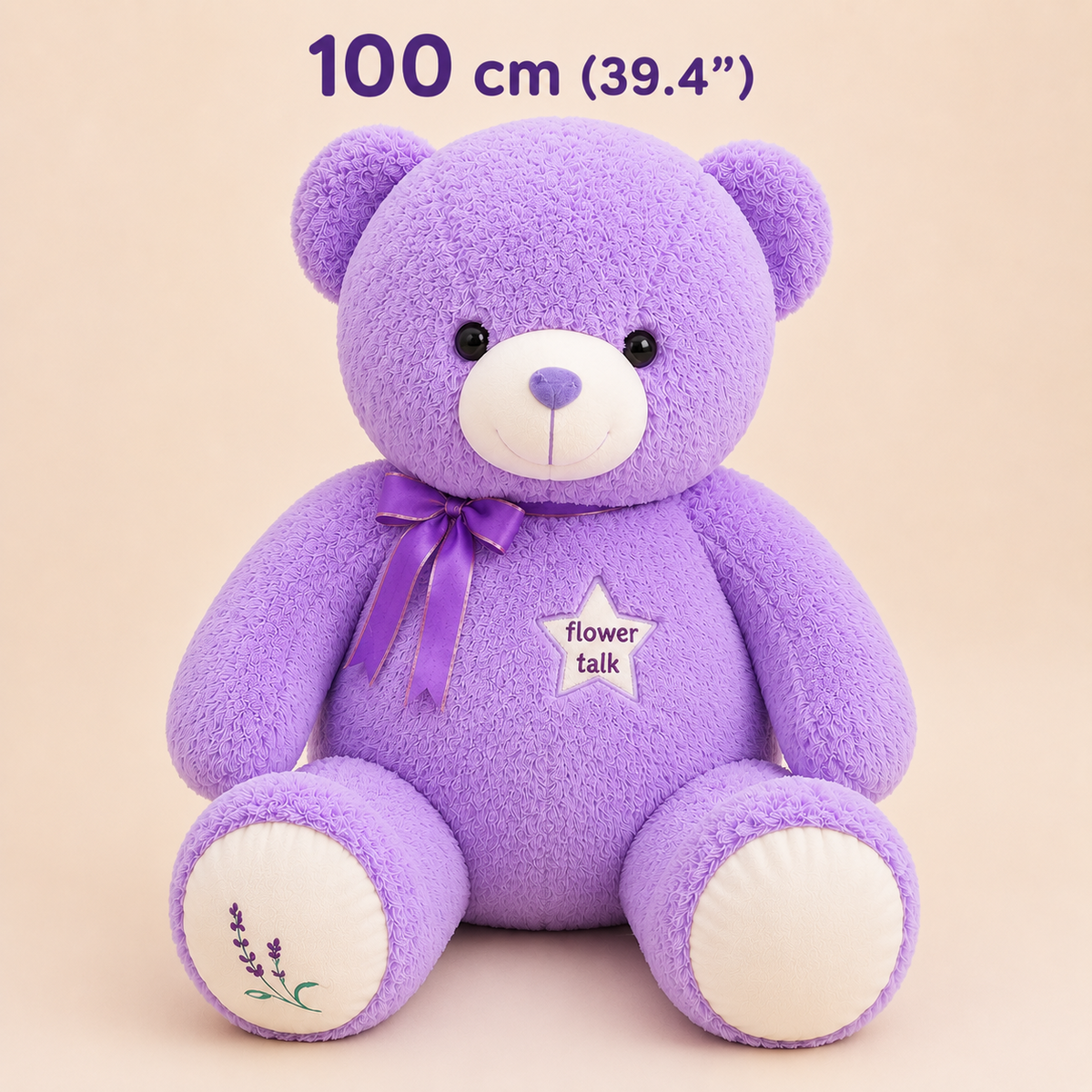 Purple teddy bear 100 cm