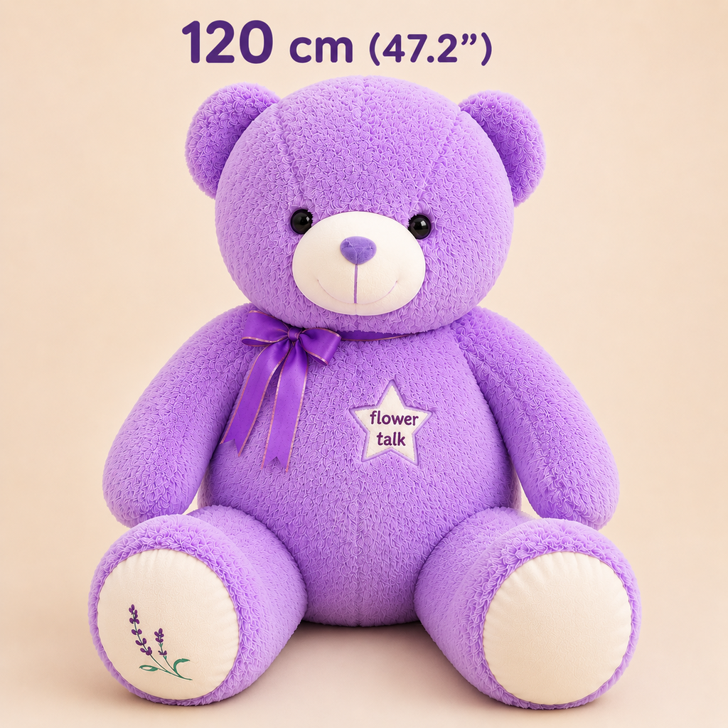Purple teddy bear 120 cm
