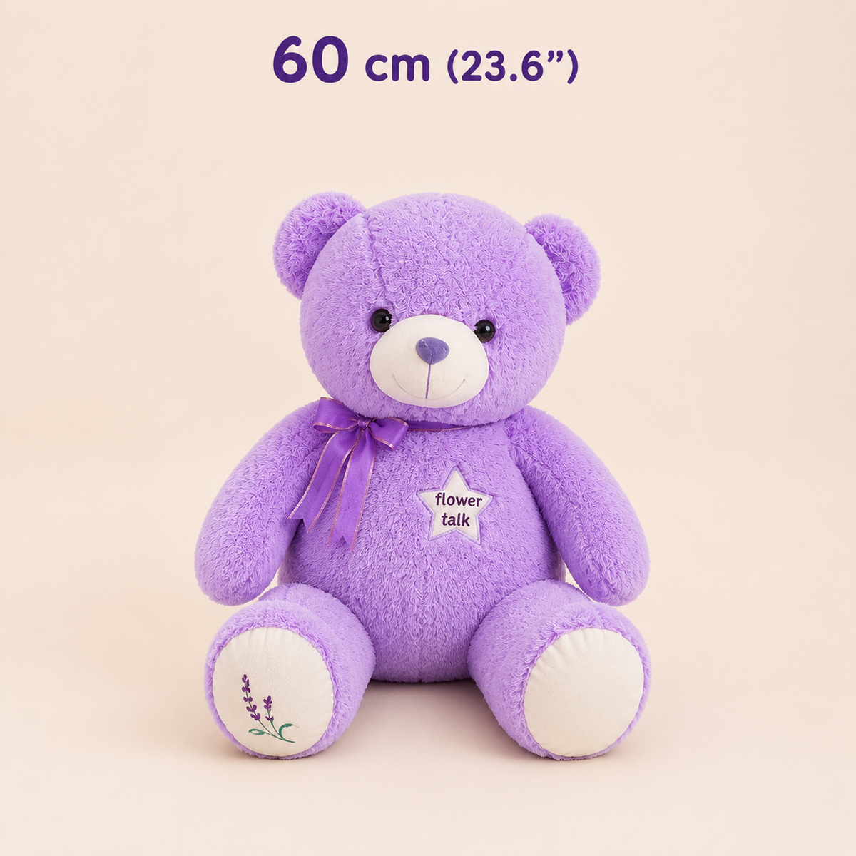 Purple teddy bear 60 cm