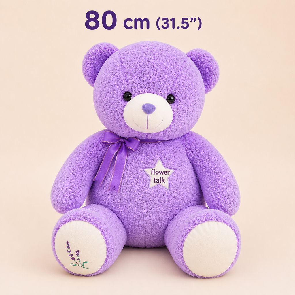 Purple teddy bear 80 cm