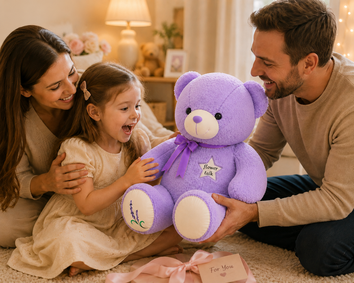 Purple teddy bear gift lifestyle