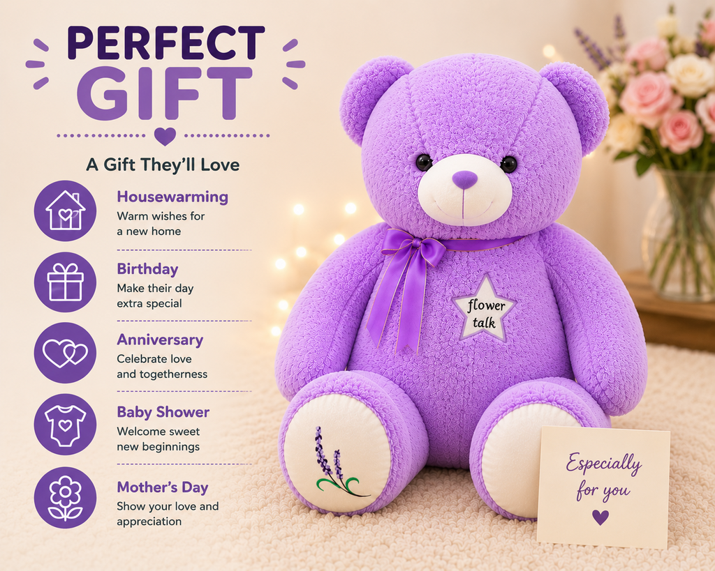 Purple teddy bear gift occasions