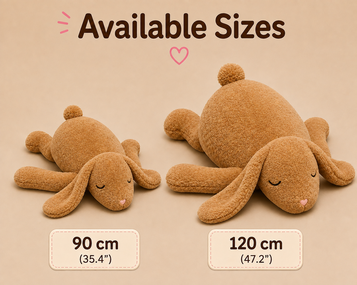 Rabbit plush pillow available sizes 90 cm and 120 cm