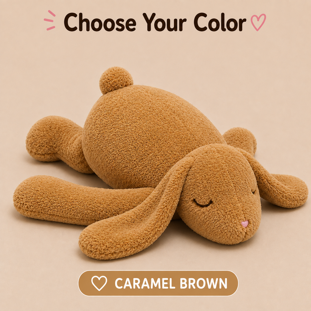 Caramel Brown rabbit plush pillow