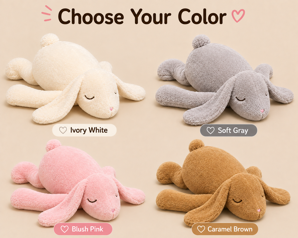 Rabbit plush pillow four available colors