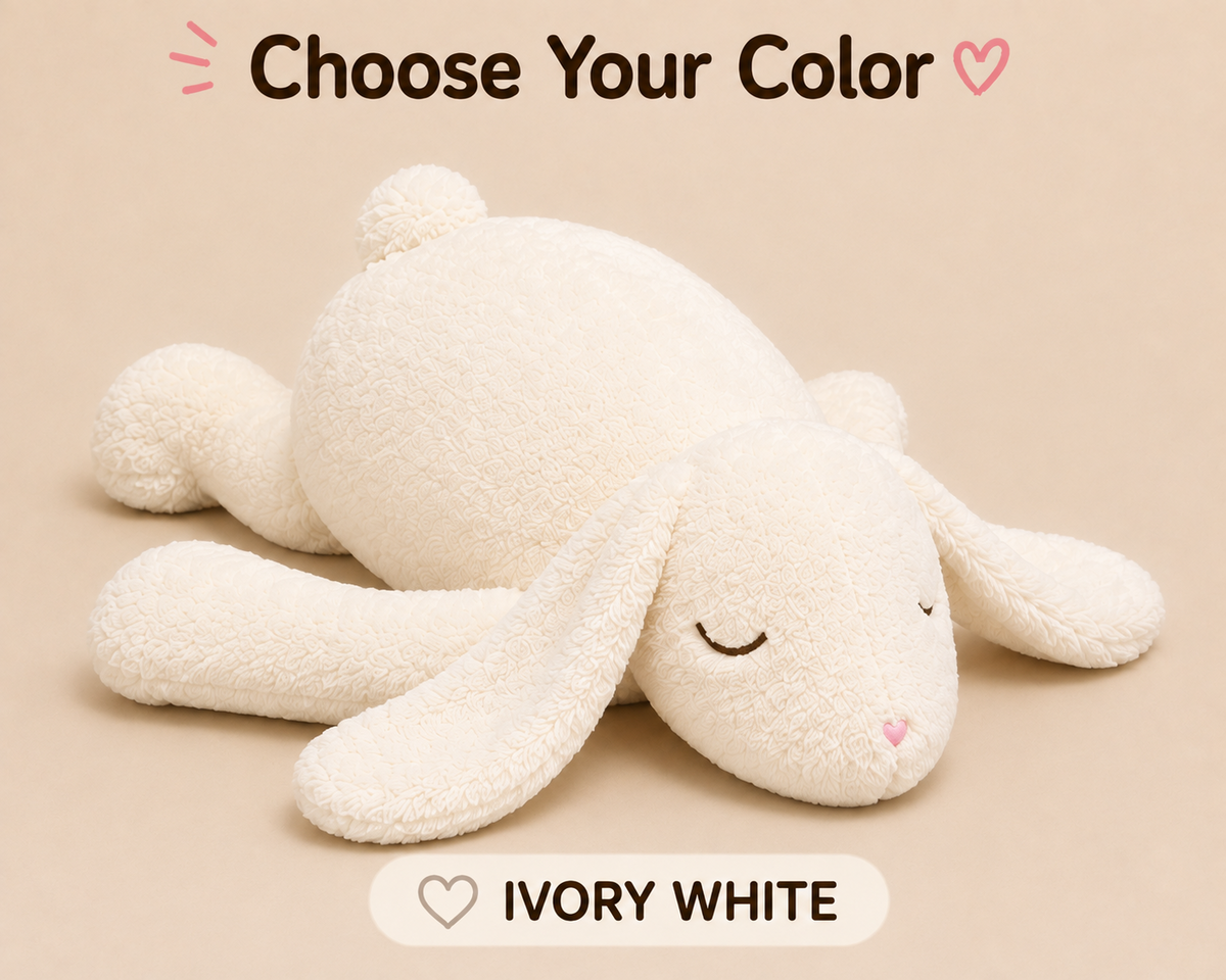 Ivory White rabbit plush pillow