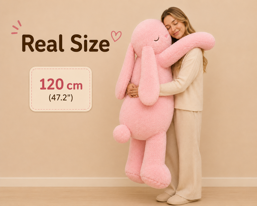 120 cm rabbit plush pillow size reference