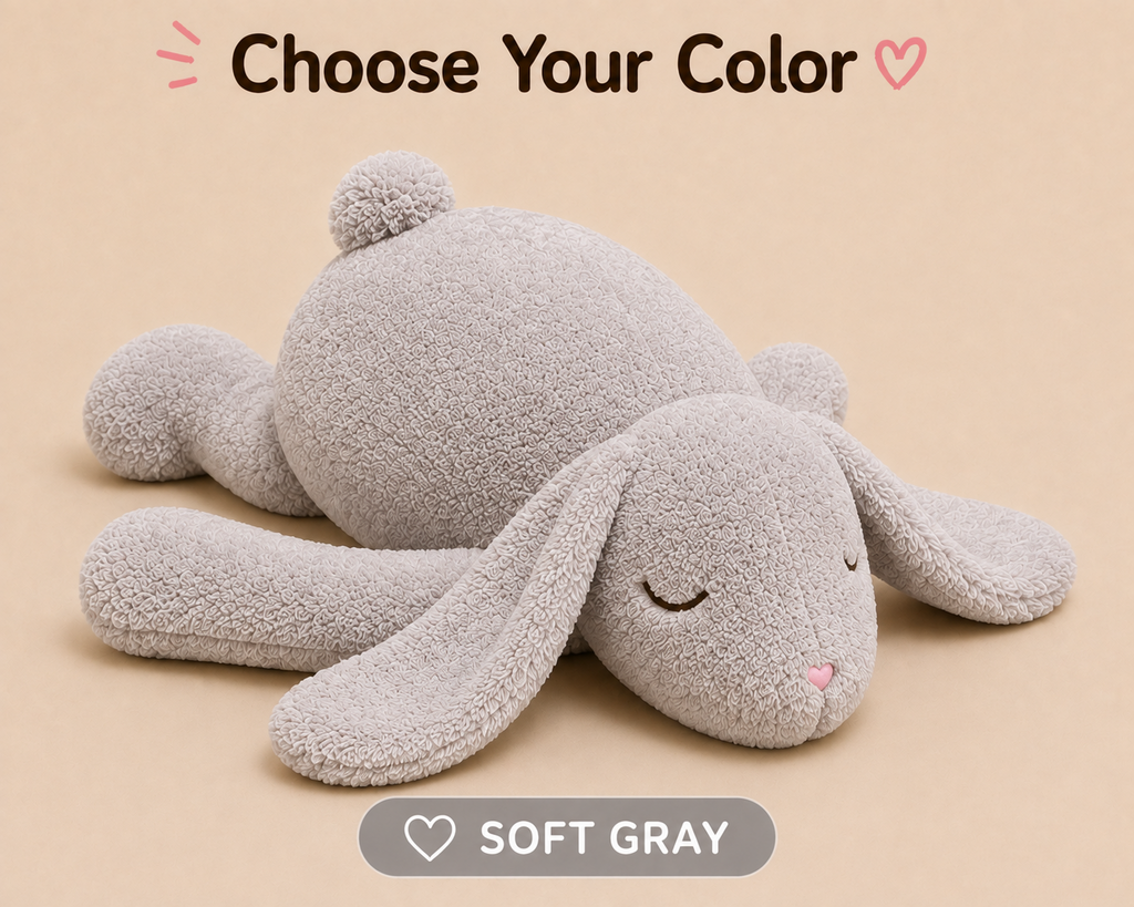 Soft Gray rabbit plush pillow
