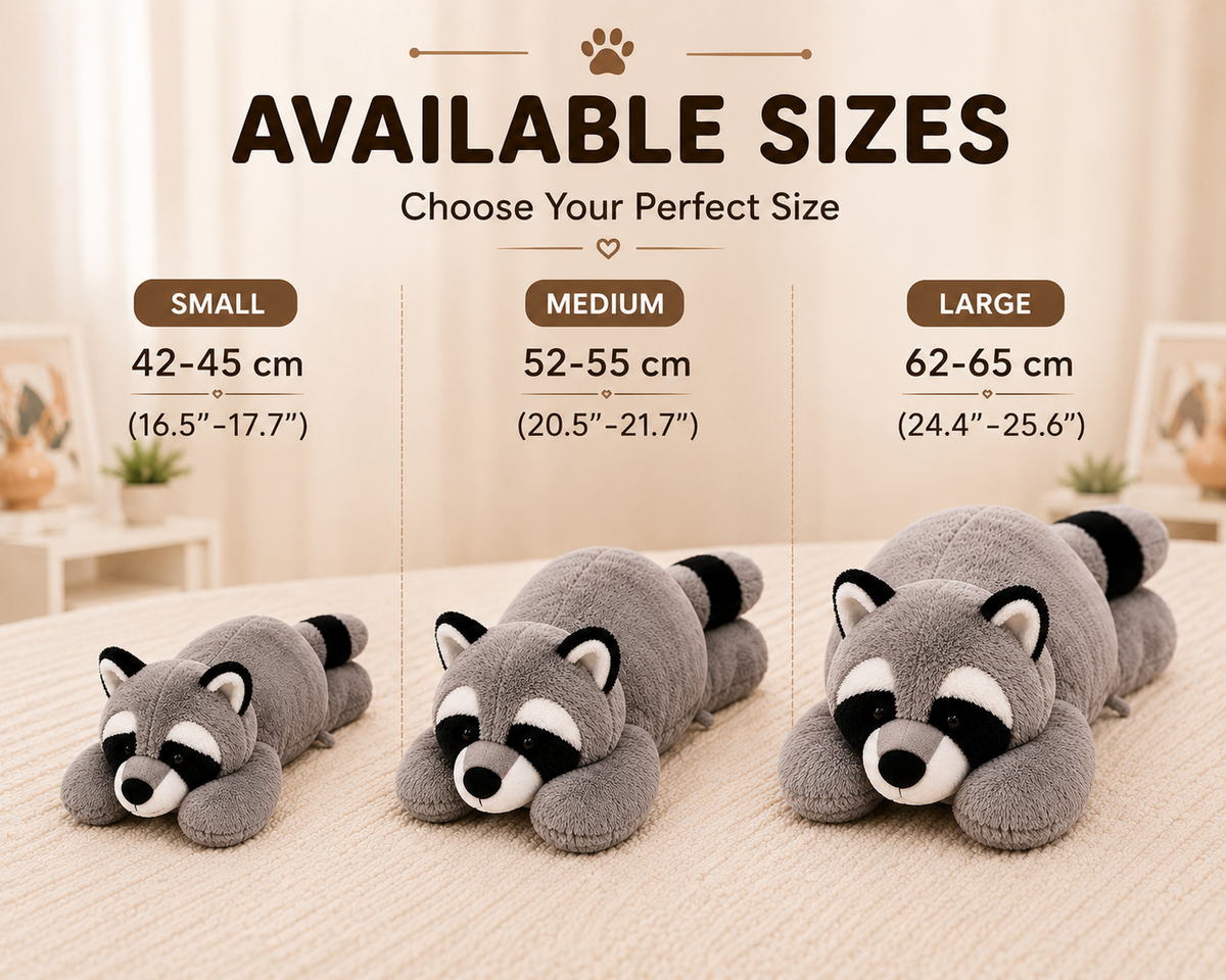 Raccoon stuffed animal pillow