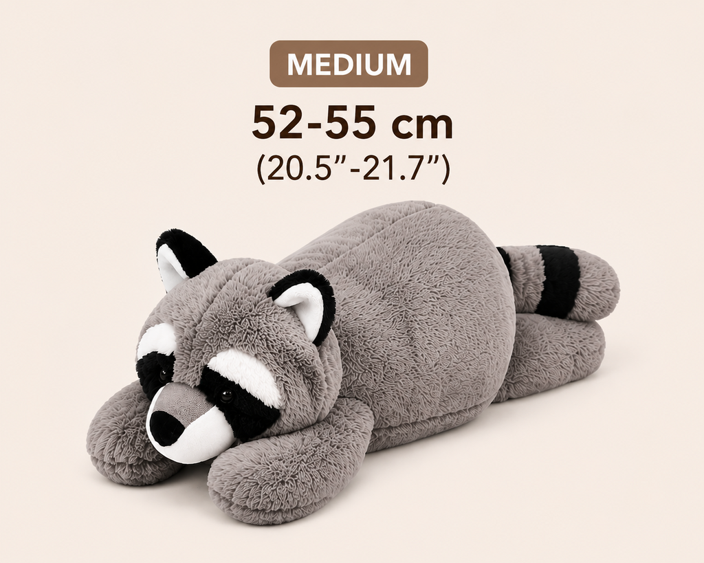 Raccoon plush available sizes