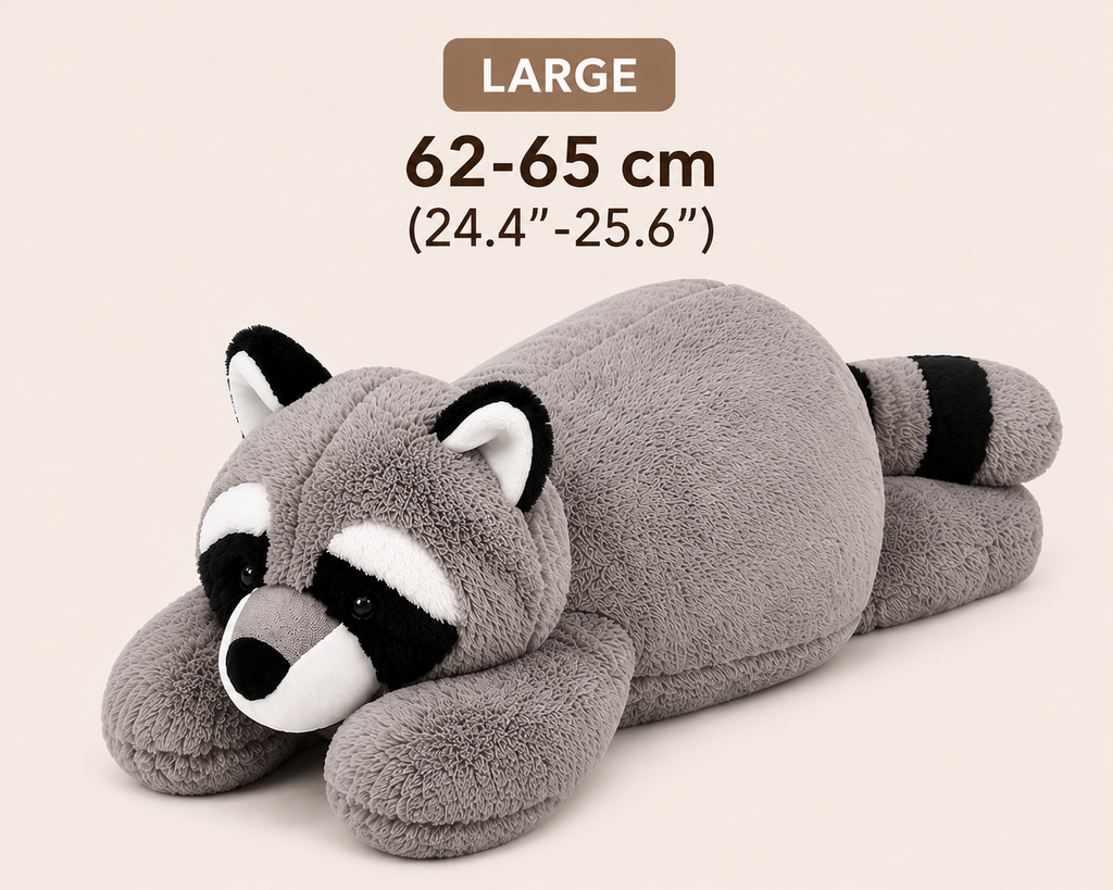 Raccoon plush pillow