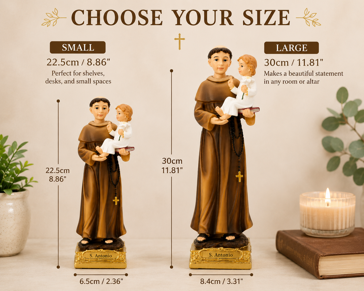 Choose small or large Saint Anthony statue size