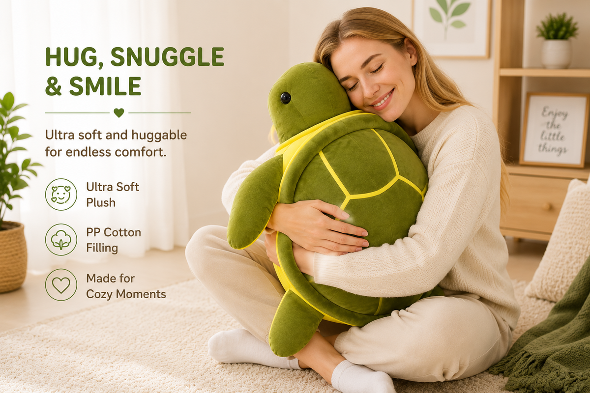 Sea turtle plush pillow for cozy moments