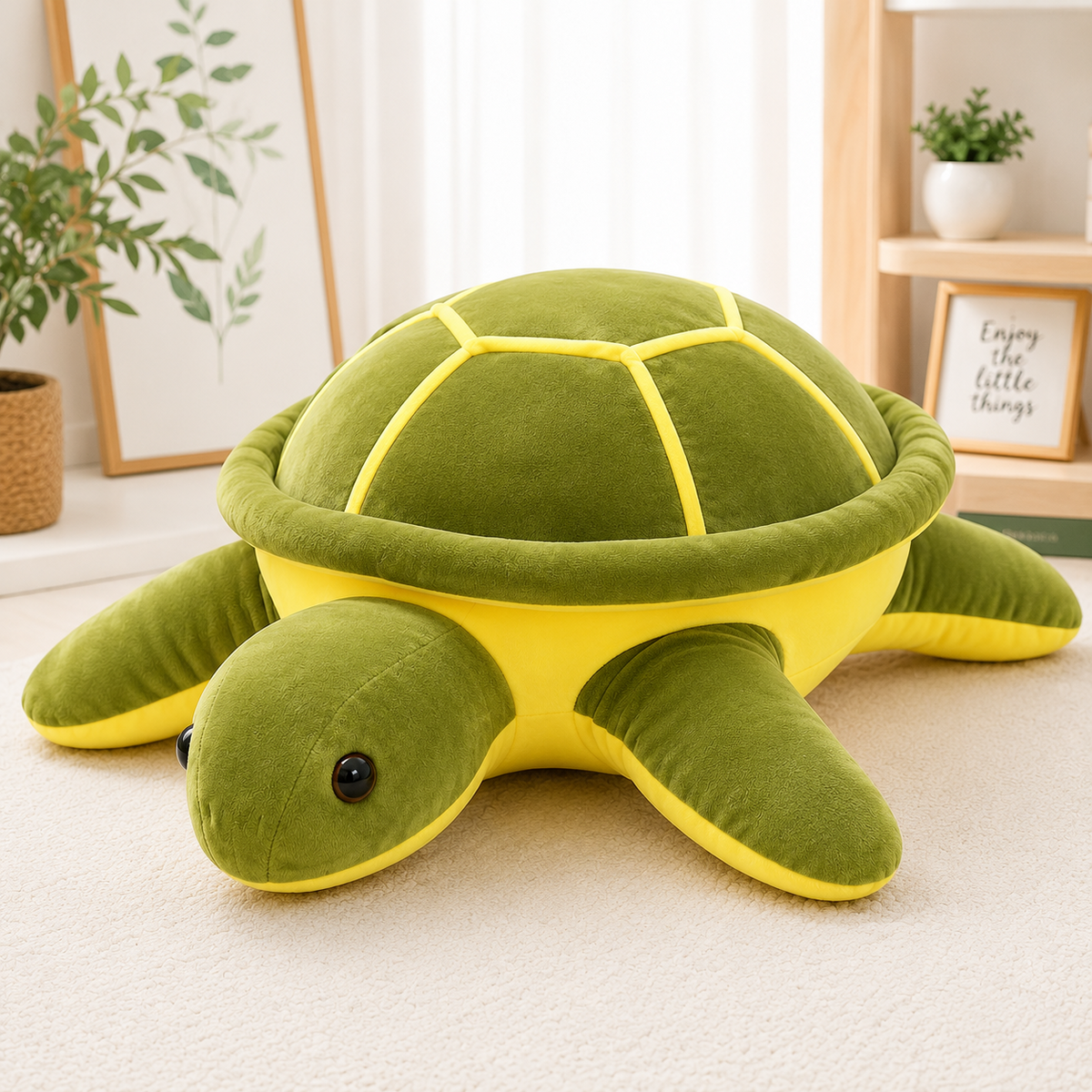 Green sea turtle plush pillow
