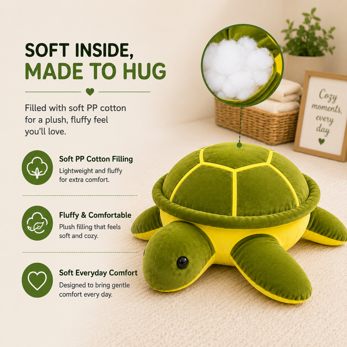 Sea turtle plush soft PP cotton filling