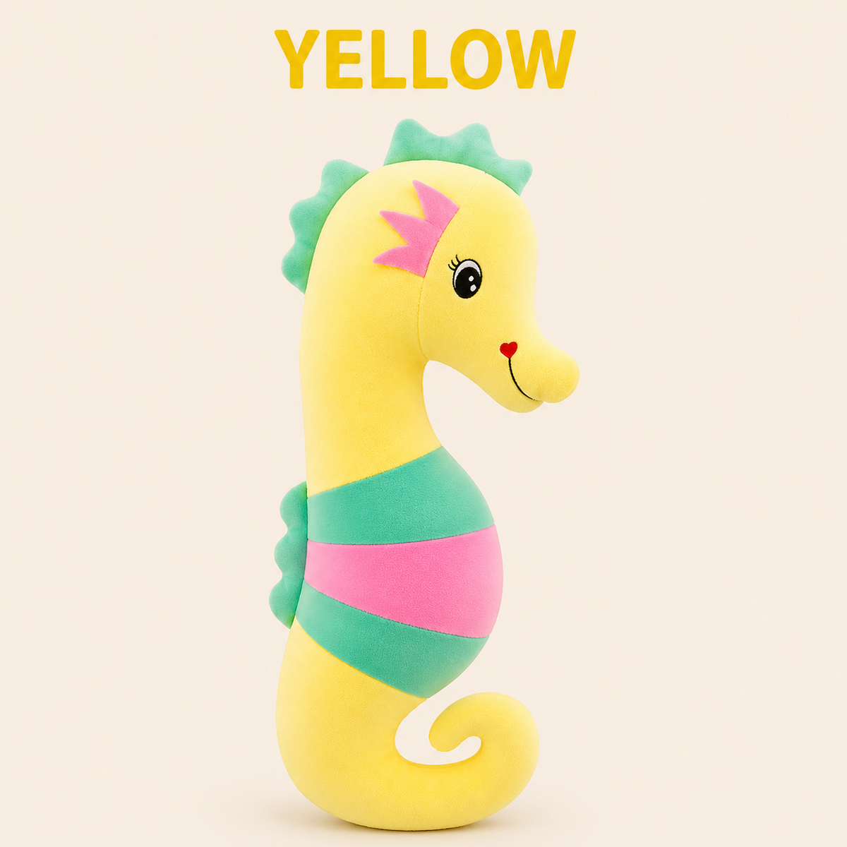 Large seahorse plush pillow lifestyle image