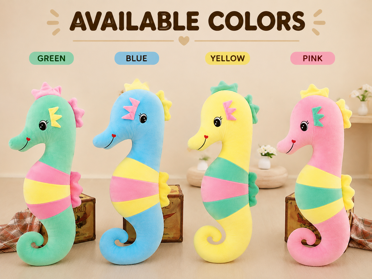 120 cm large seahorse plush pillow size reference