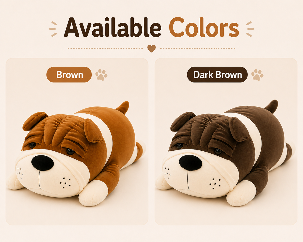 Shar Pei plush brown and dark brown colors
