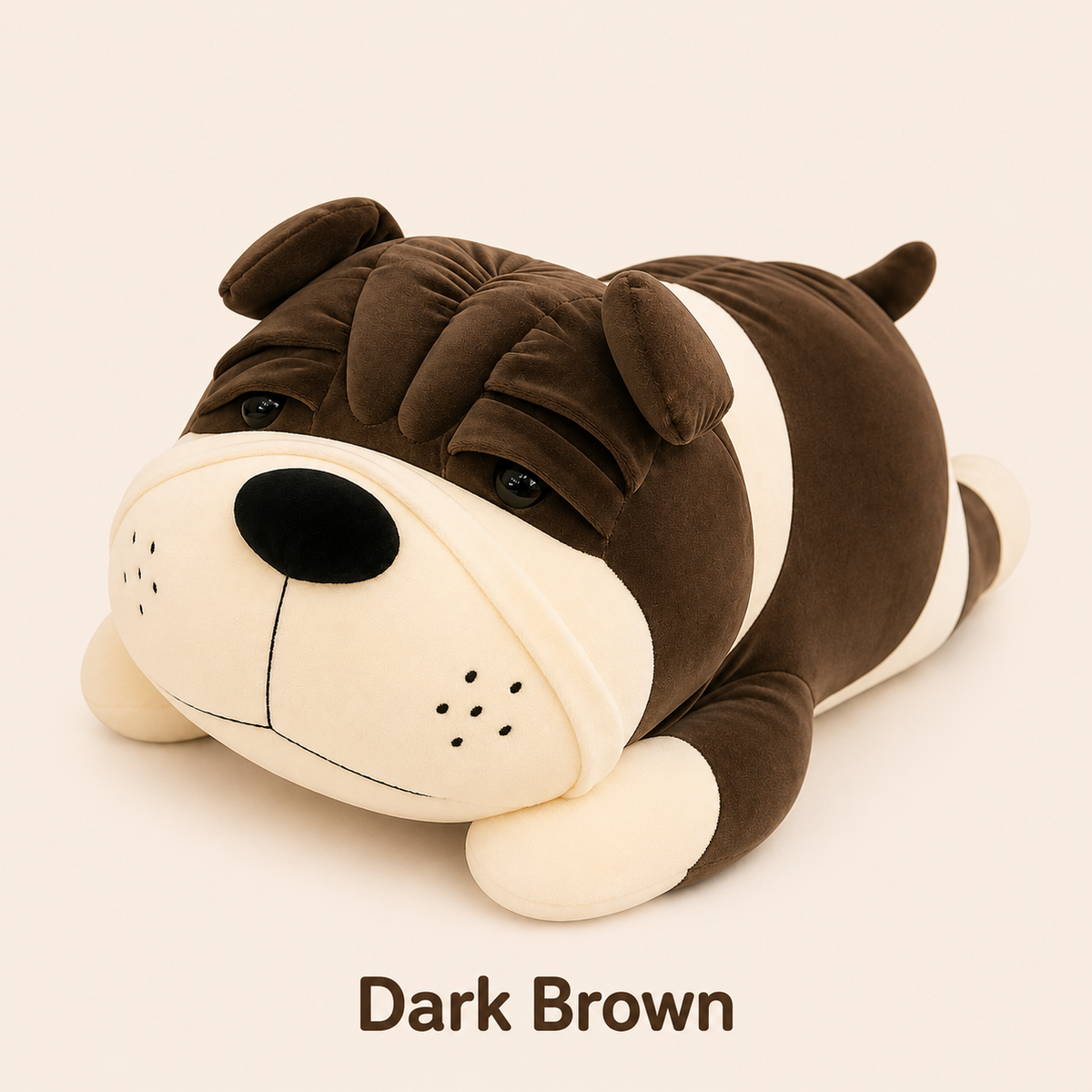 Dark brown Shar Pei plush