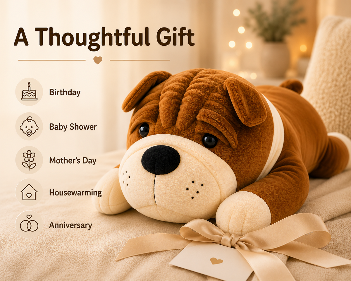 Shar Pei plush gift presentation