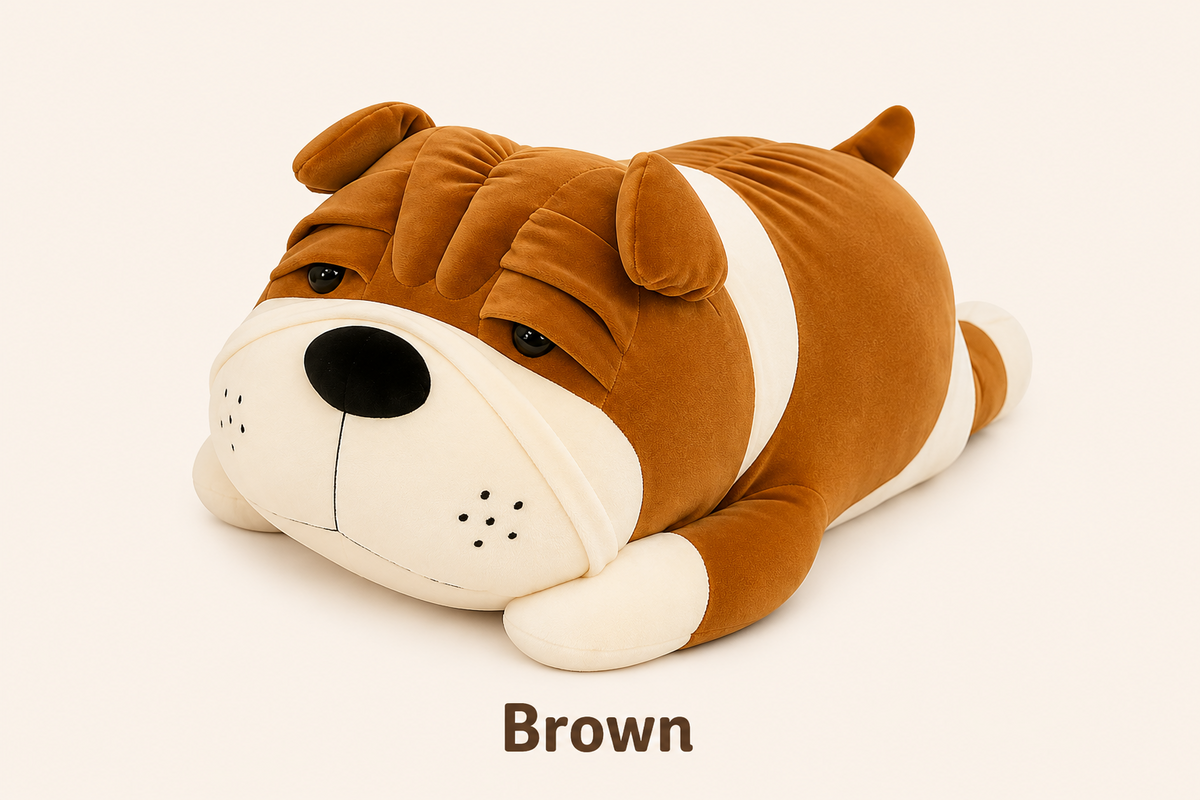 Brown Shar Pei plush pillow