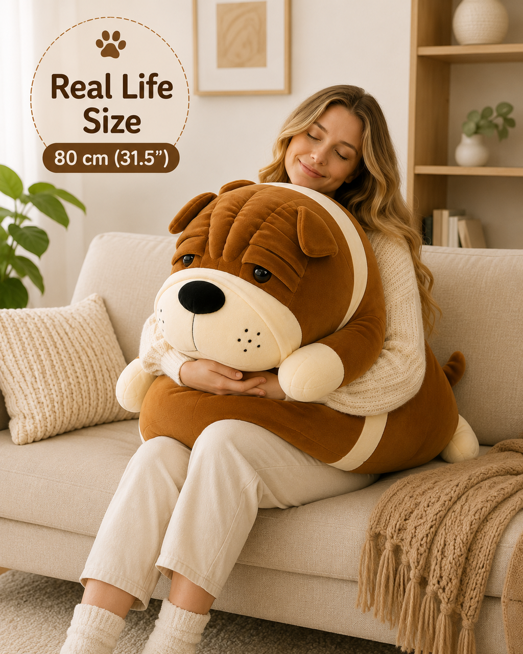 Shar Pei plush 80 cm real life size