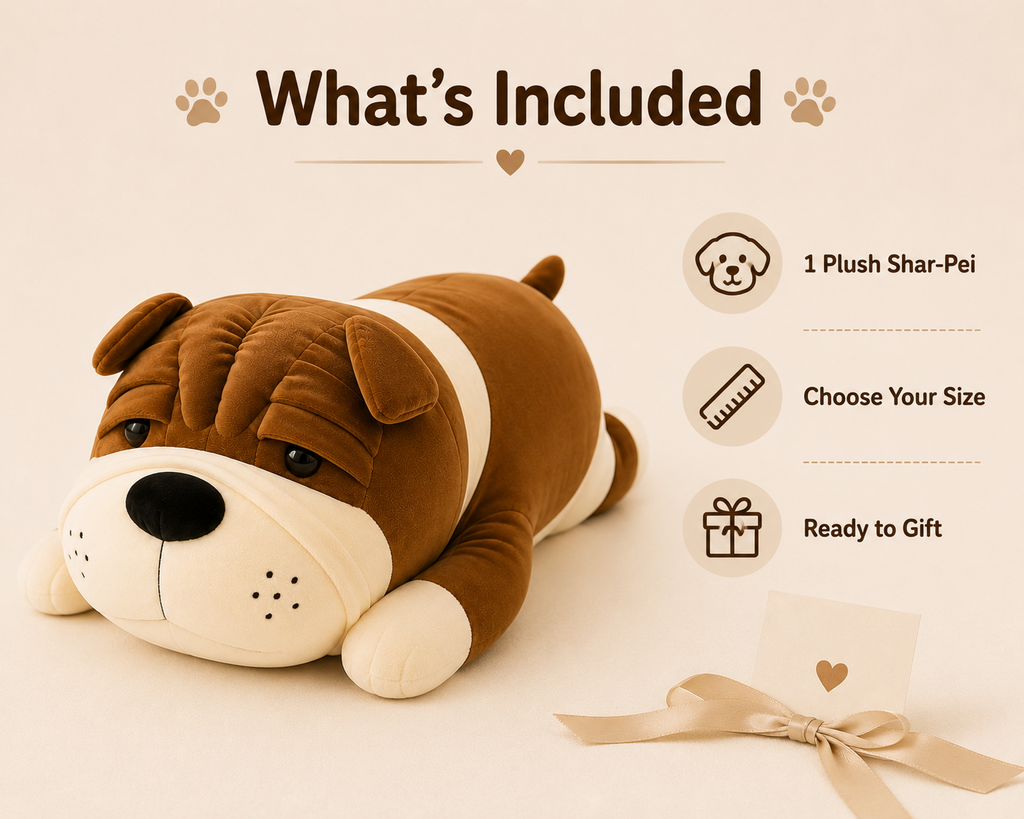 Shar Pei plush whats included