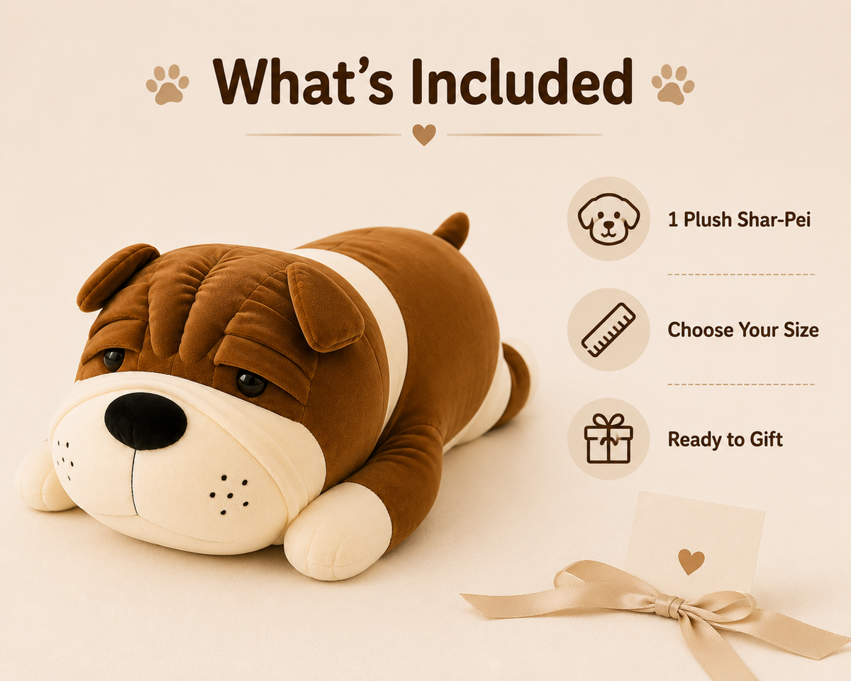 Shar Pei plush whats included