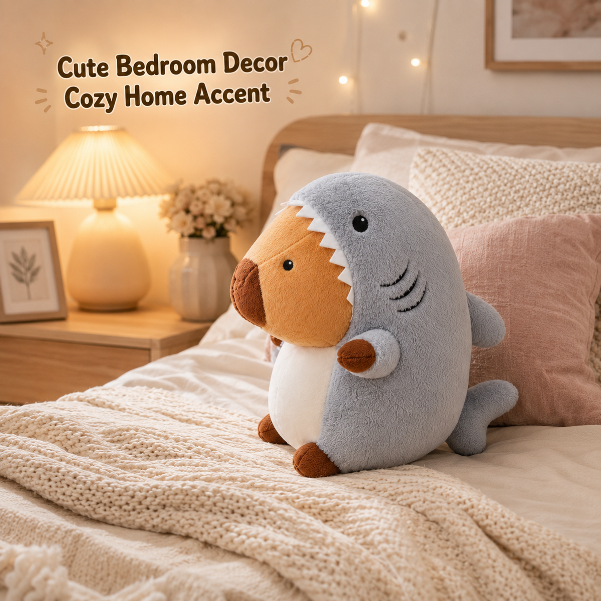 Shark capybara bedroom decor