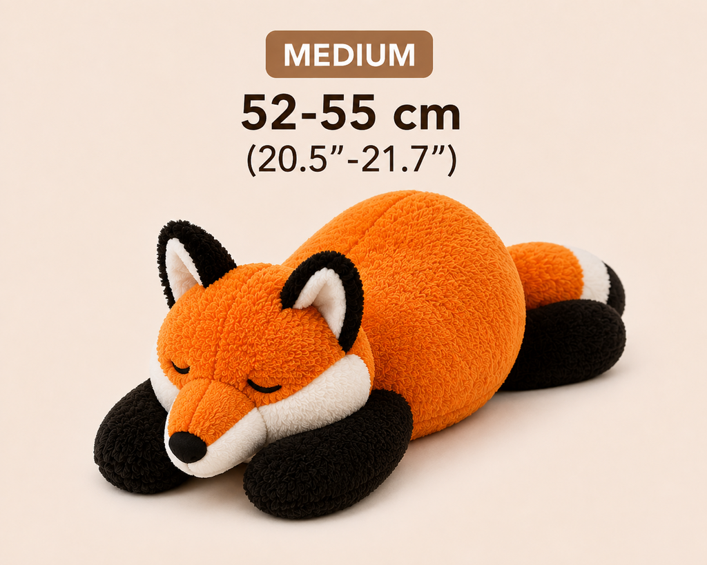 Sleeping fox plush pillow