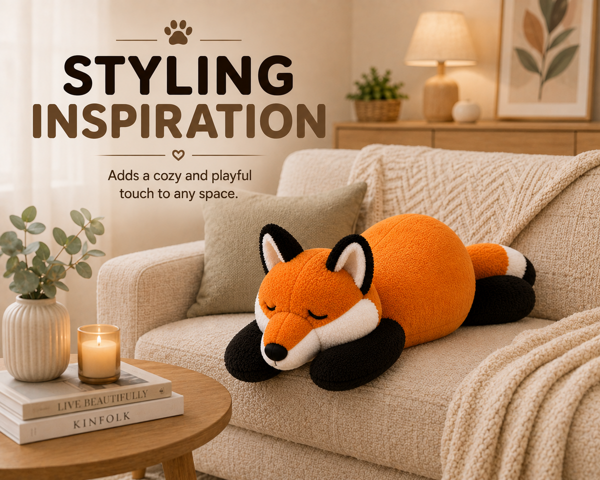 Sleeping fox plush home decor