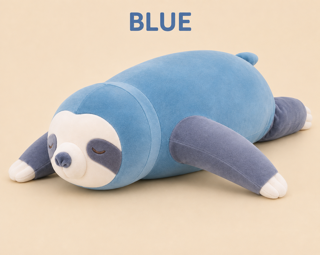 Blue sloth plush pillow