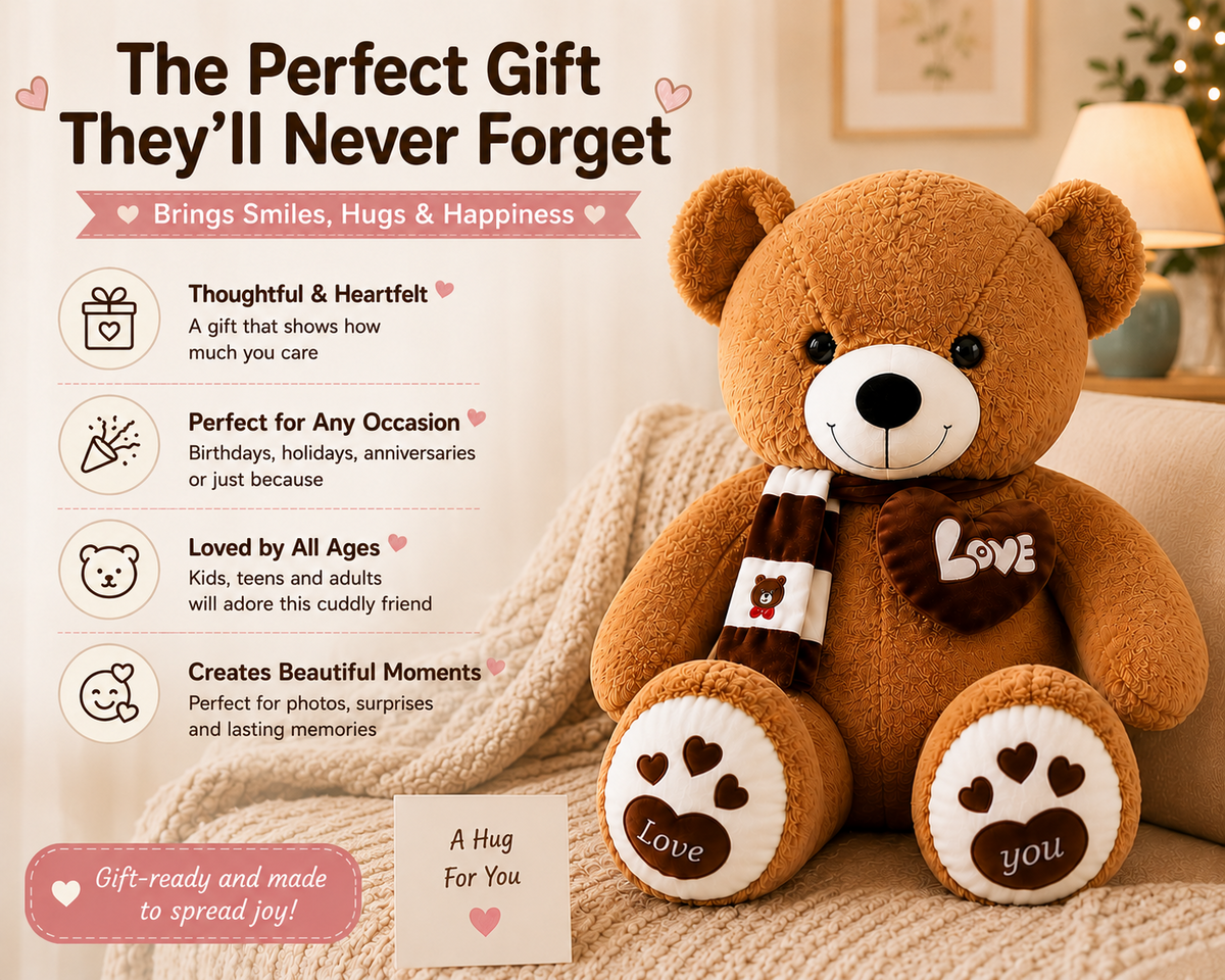 Teddy bear thoughtful gift presentation
