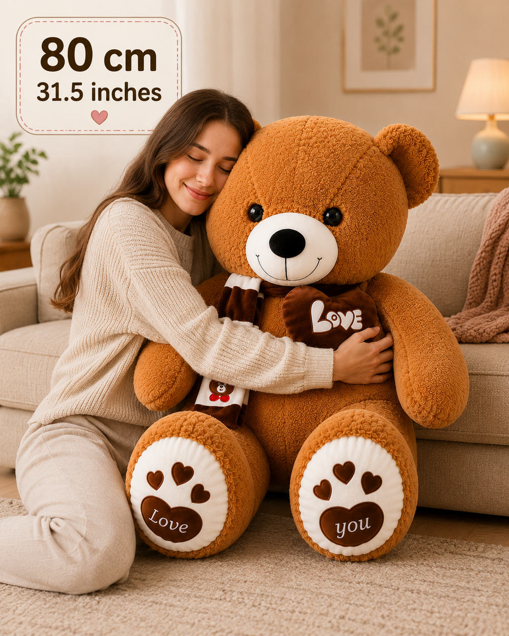 80 cm teddy bear size reference with model