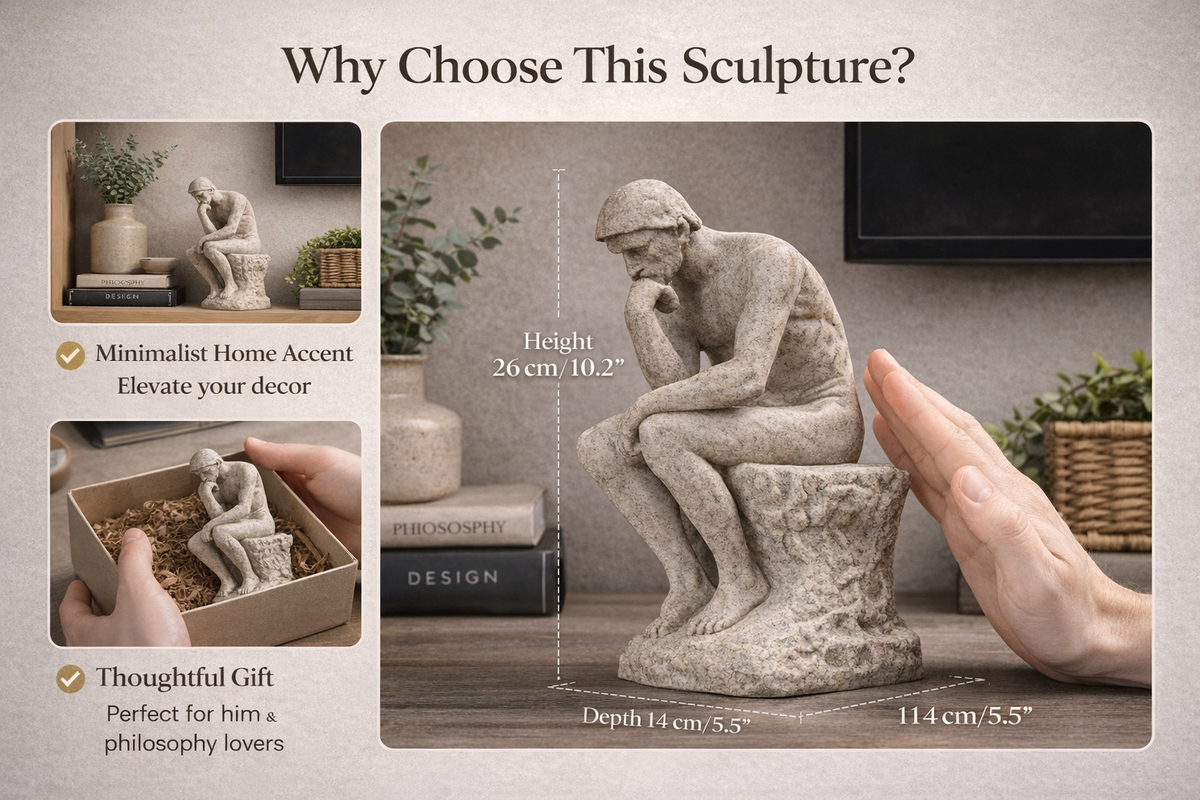 Thinking Man sculpture features and size
