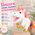 Unicorn hand puppet with moving mouth, 30 cm
