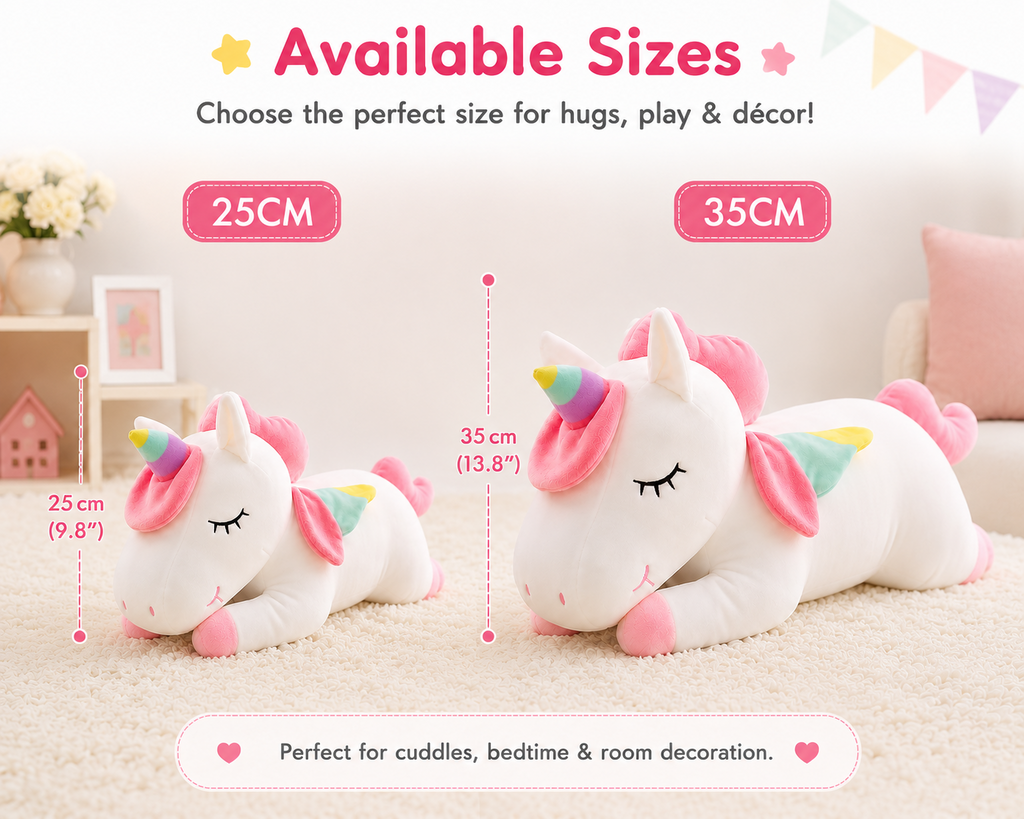 Unicorn plush pillow available sizes 25 cm and 35 cm