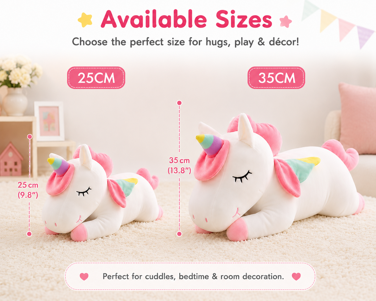 Unicorn plush pillow available sizes 25 cm and 35 cm