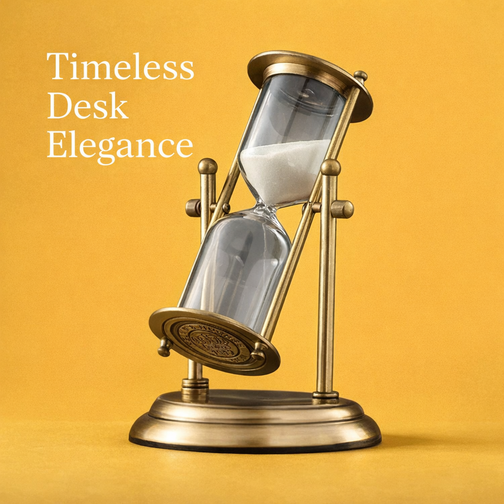 Vintage brass rotating hourglass timer desk decor