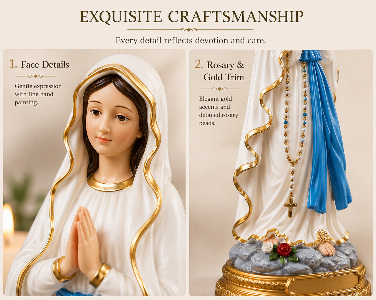 Virgin Mary statue details