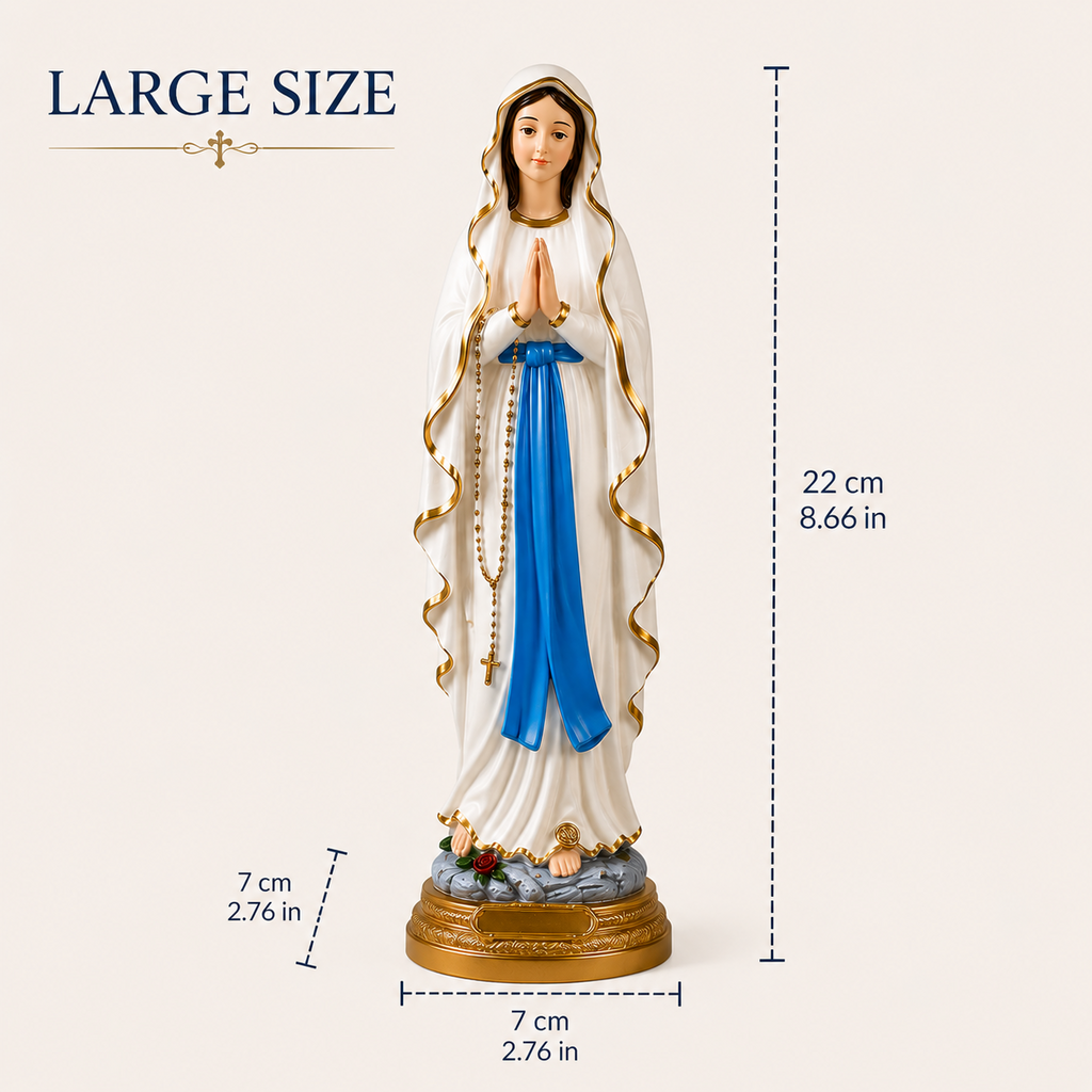 Large Virgin Mary resin statue 22 cm
