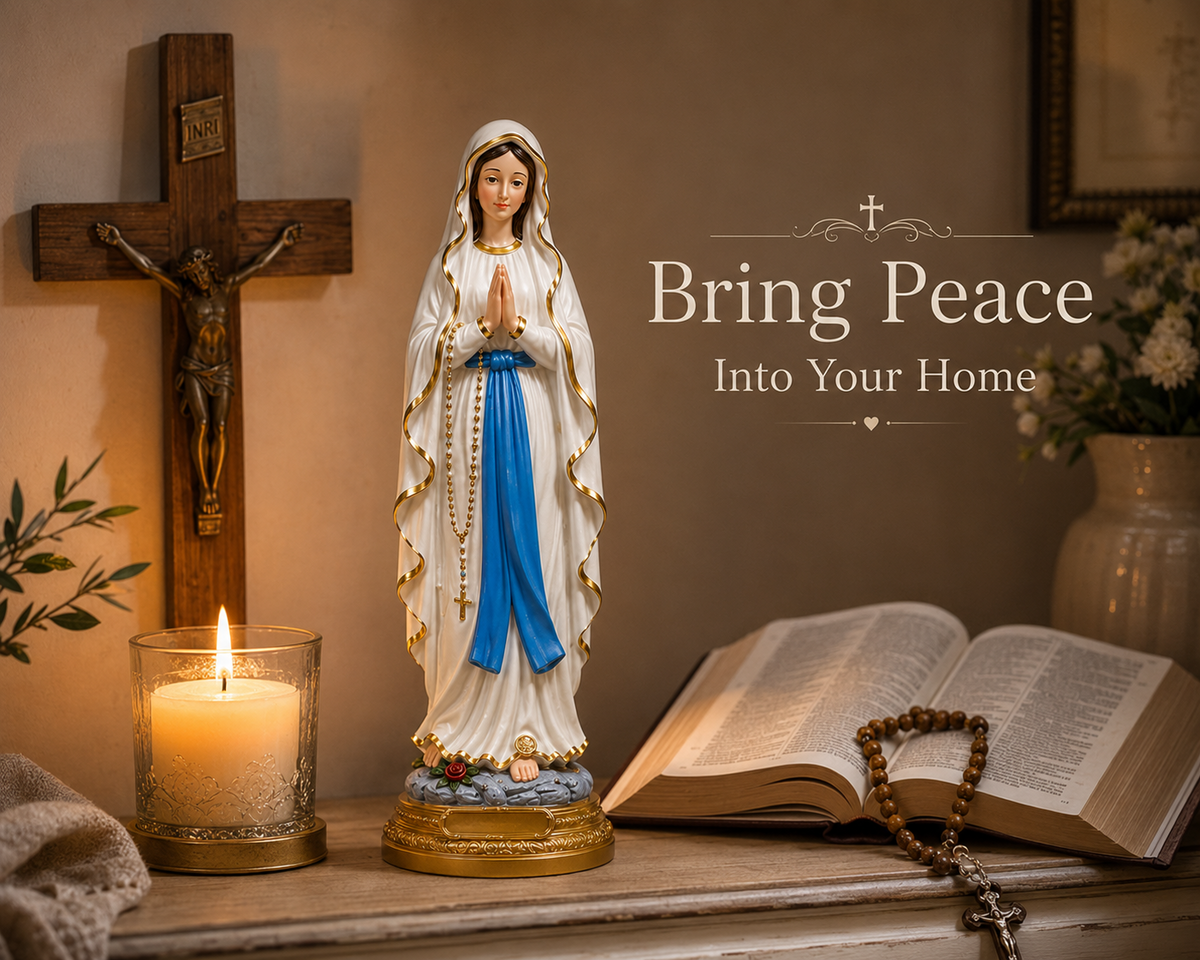 Virgin Mary statue prayer corner decor