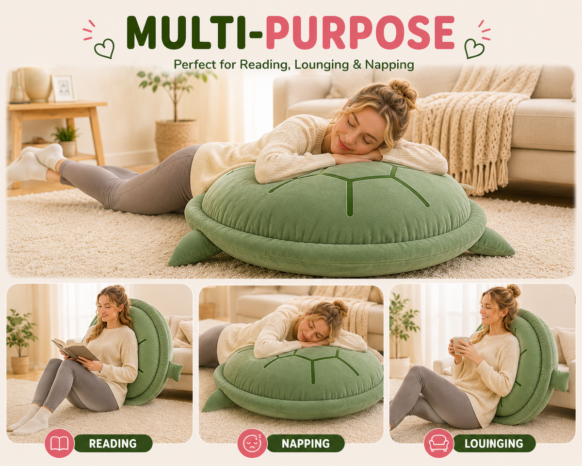 Wearable turtle pillow multi-purpose use