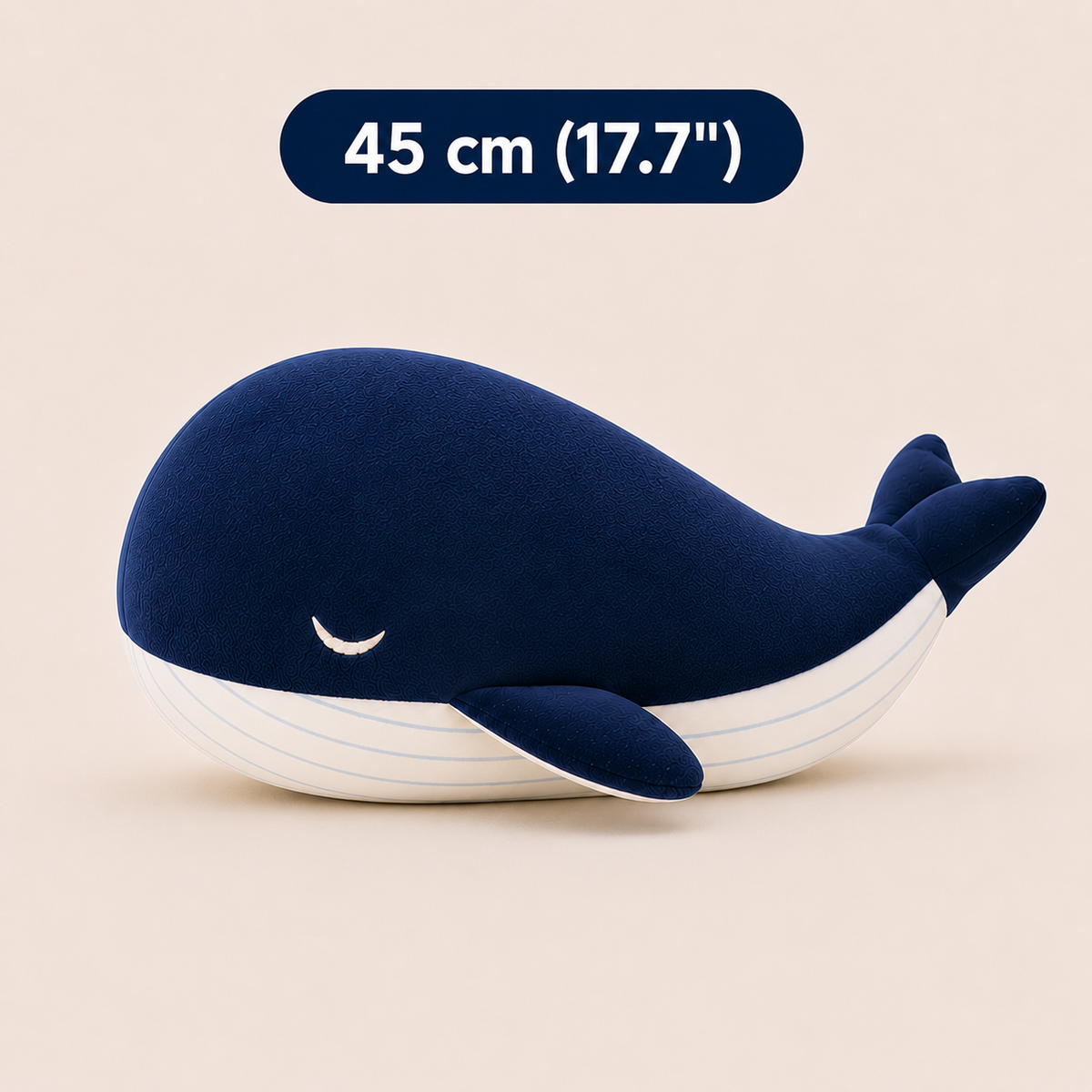 Blue plush whale pillow